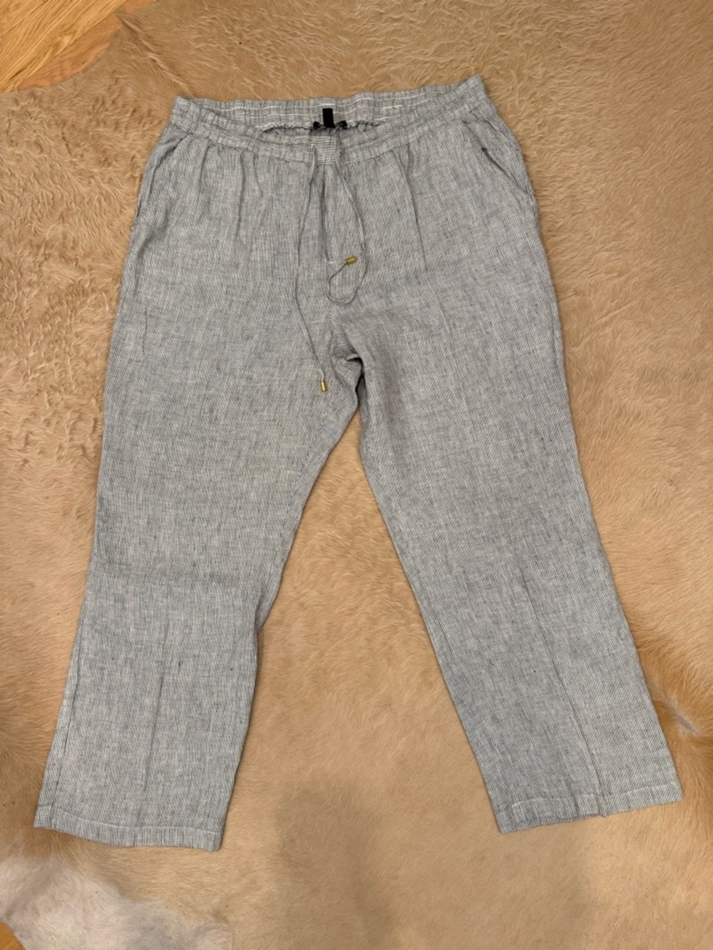 Ellen Tracy striped Linen Drawstring pants